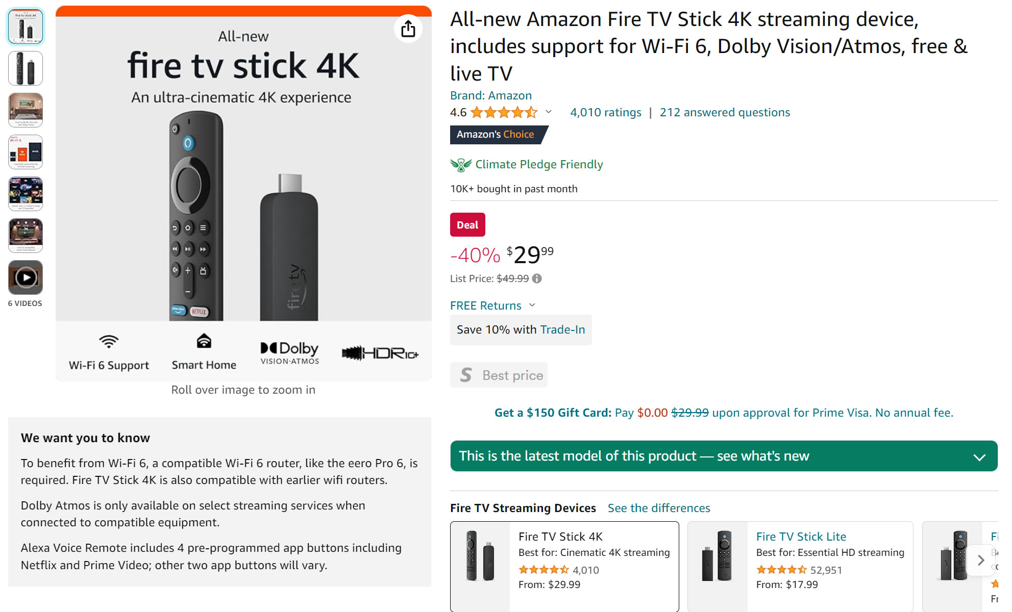 Amazon Fire TV Stick 4K streaming device