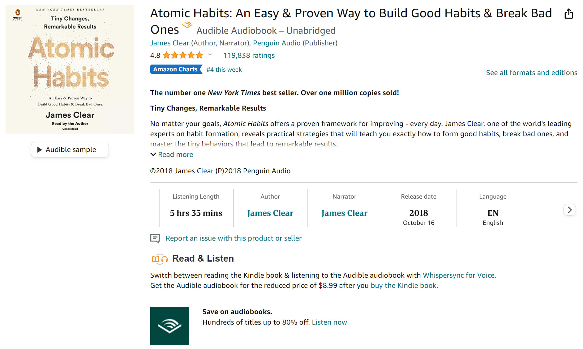 Atomic Habits - Audible