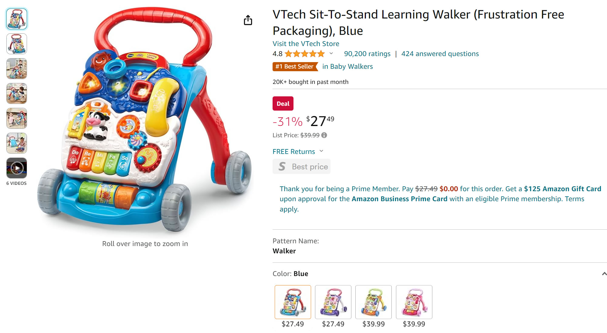 VTech Sit-To-Stand Learning Walker