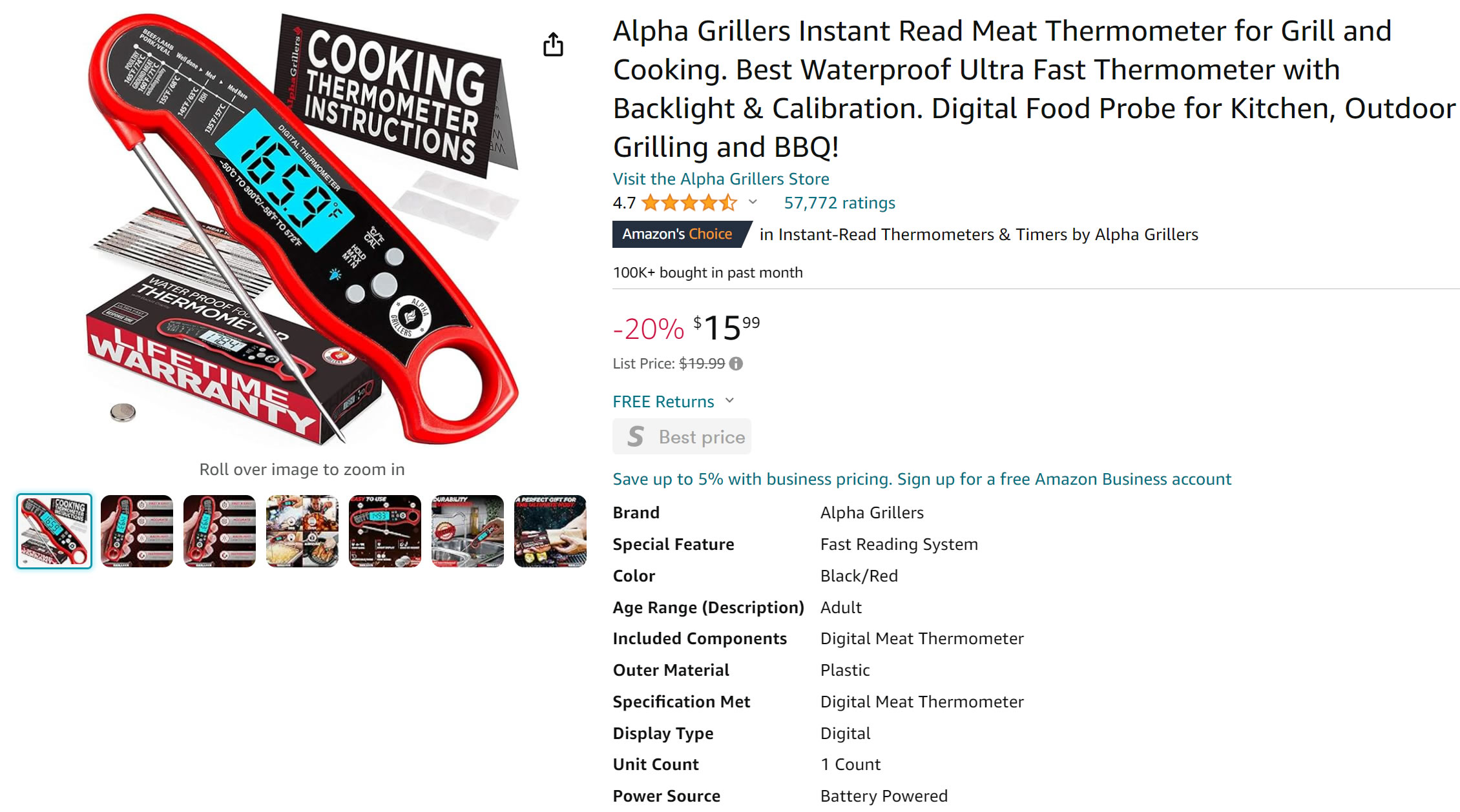 Alpha Grillers Thermometer