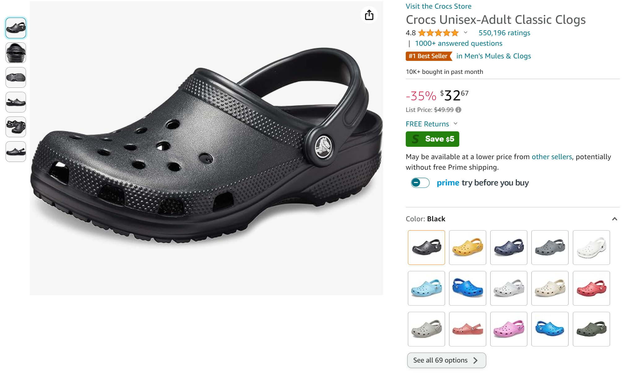 Crocs Unisex-Adult Classic Clogs